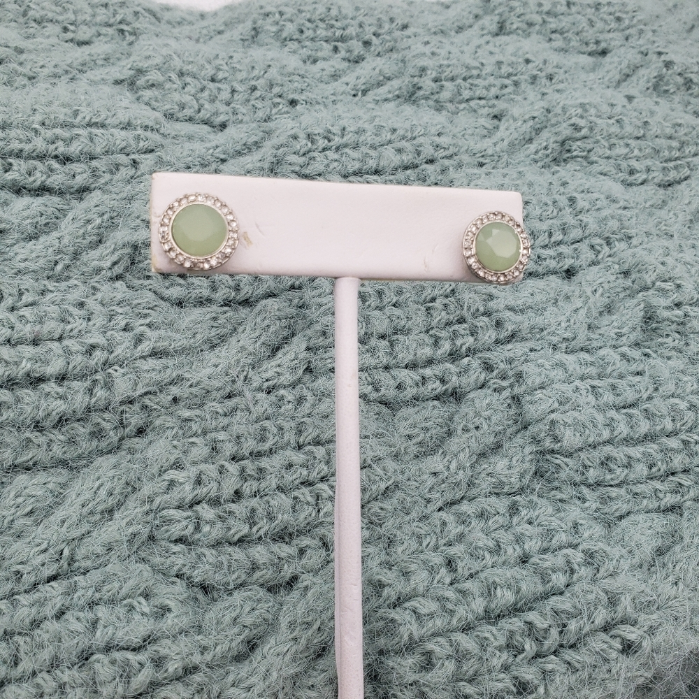 Cable Knit Scarf & Earring Bundle in Seafoam One Size Pierced Ears